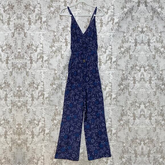 Paloma Blue Eclipse 100% Silk Star Print Jumpsuit in Blue - Picture 2 of 6